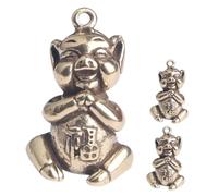 UKCOCO 3 pièces Pendentifs Cochon Laiton Antique Accessoires Porte-clés Suspendus Décoratifs Vintage Charms DIY Légers et Compacts pour Clés et Sacs Idée Cadeau Fête des Pères
