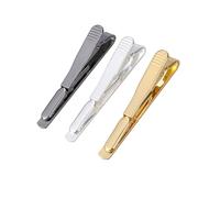 UKCOCO 3 pièces Pince Cravate Homme Classique Solide Noir Or Résistance Corrosion Clip Sécurisé pour Costume Professionnel et Soirée