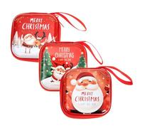 UKCOCO 3 Pièces Sac de Rangement Petit pour Monnaie avec Fermeture Éclair Design Carré Suspendu pour Décor Noël Lot de Mini Pochettes Légères et Durables pour Arbre de Noël et Petits