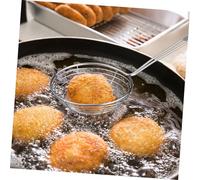 UKCOCO 3 pièces Set de Écumoires Acier Inoxydable avec Poignée Antidérapante Cuillères Passoires pour Cuisson Tamis Petites Mailles pour Filtrer Pâtes et Friture Résistantes et Faciles à