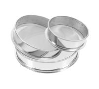 UKCOCO 3 pièces Tamis Rotatif Sol Acier Inoxydable Tamis Rond pour Jardinage Poterie et Expériences Scientifiques Tamiseur Sol Pratique et Facile à Nettoyer Maillage Précis pour