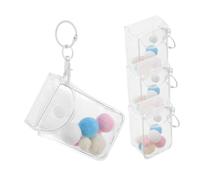 UKCOCO 3 Pièces Transparent PVC Figure Pouches Portable Mini Doll Display Bags with Key Pendant Charms for Collectibles Organizer