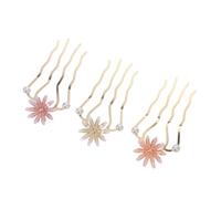 UKCOCO 3 Pièces U-shaped Metal Flower Hairpins Chinese Style Hair Accessories For Traditional Updo And Elegant Bun Making
