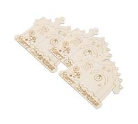 UKCOCO 3 Pièces Unfinished Wood Christmas Wreath Ornaments With Rope DIY Paintable Wooden House Cutouts For Indoor And Outdoor Holiday Decoration
