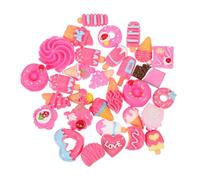 UKCOCO 30 Pièces de Décorations Alimentaires Simulées en Résine Rose Fuchsia, Breloques Kawaii pour Ongles, Accessoires DIY pour Personnalisation de Coque Téléphone et Micro-paysages