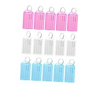 UKCOCO 30 pièces Étiquettes de Clé Colorées Plastique de Blanc Bleu Rose pour Hôtels Locateurs et Agences Pratiques et Décoratives avec Anneaux Fendus pour Identification des Objets