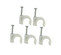 UKCOCO 300 pièces Clips Câble Plastique Rond Fixation Câbles Électrique Ethernet Tv Audio Gestion Fil Bureau Maison
