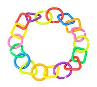 UKCOCO 35 pièces Anneaux Garçon Fille Géométriques Colorés Chaîne de Liens Éducative pour Motricité Fine Poussette et Premiers Apprentissages
