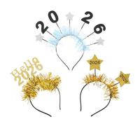 UKCOCO 3pièces Bandeau à Pompons pour Nouvel An Accessoires Pailletés pour Cheveux Décoration de Fête Réveillon