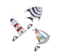 UKCOCO 3pièces Broche Poisson Tropical Et Phare Lot De Alliage Ornements Pour Chapeaux Ceintures Et Événements Festifs