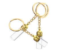 UKCOCO 3pièces Flacons Pour Huiles Essentielles Verre Porte-clés Petites Bouteilles Vides Décoration Suspendue