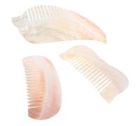 UKCOCO 3pièces Peigne de Voyage à Dents Larges Coquillage Naturel Petit Peigne pour Cheveux Épais et Bouclés Démêlant Coquillage pour Femmes et Filles