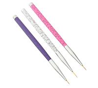 UKCOCO 3pièces Pinceaux pour Nail Art avec Liner Peinture sur Ongles Dessin Ongles Outils de Nail Art pour Vernis Gel et Motifs