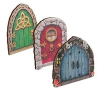 UKCOCO 3pièces Porte De Jardin Miniature Porte Murale pour Décorations De Maison De Fée Kit De Fée -même Ornements De Jardin Extérieur