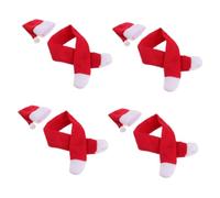 UKCOCO 4 Ensembles Housses de Bouteille Noël avec Chapeaux de Père Noël et Écharpes Décorations Festives pour Bouteilles de Vin Prêts à Offrir pour Dhiver