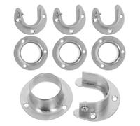 UKCOCO 4 Ensembles Support de Tringle à Penderie en Acier Inoxydable | Fixation Murale pour Tube, Usage Intérieur Polyvalent, Finition Argentée, Lot de Quatre Supports