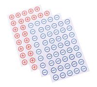 UKCOCO 4 feuilles Autocollants de Électrique Lot de Étiquettes Circulaires Rouges Bleues pour Batteries et Équipements Électriques Haute Visibilité et pour Applications Industrielles et