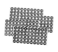 UKCOCO 4 feuilles Autocollants Numérotés Vinyle Pouce Étiquettes Autoadhésives Noires avec Chiffres Blancs Stickers Ronds pour Classement Stockage et Organisation Intérieur Extérieur