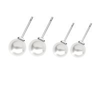 UKCOCO 4 paires Boucles Oreilles Perles Naturelles de Style Classique Bijoux Élégants pour Femmes avec Bouchons