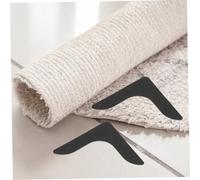 UKCOCO 4 pièces Anti-dérapant Tapis Patchs PU Forme de Cœur Ruban Lavable à Angle Droit Maintient Tapis et Coins à Plat Noires Polyvalentes pour Types de Sols