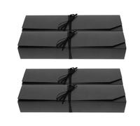 UKCOCO 4 Pièces Boîte à Chocolats Noire en Papier 6 Compartiments Indépendants, Design Élégant pour Emballage de Truffes, pour Anniversaires et Fêtes