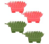 UKCOCO 4 Pièces Brosse pour Chats en Abs Design Réglable et Base Antidérapante, Surface Douce pour Tapis et Carrelage, Protège les Meubles et Facilite L'élimination des Poils Morts