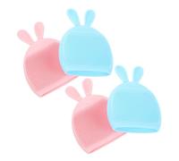UKCOCO 4 pièces Brosse Visage Silicone Brosse Nettoyage Doux et Masseur Facial Ergonomique Nettoie Pores Obstrués Légère et Portable pour Soins Peau Quotidienne
