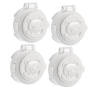 UKCOCO 4 pièces Button Security Lock Set Key Start Protection Covers For Child Safety Easy Install Flat Panel Protection For Washing Machine Car Controls