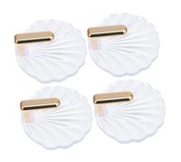UKCOCO 4 pièces Crochets Muraux Adhésifs Forme de Crochets Décoratifs Transparents Dorés pour Suspendre Clés Serviettes Sacs Chapeaux Support Pratique pour Chambre Salle de Bain et
