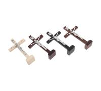 UKCOCO 4 Pièces Croix de Table Chrétienne en Bois 4,13 Pouces, Décor