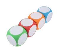 UKCOCO 4 Pièces Dés Mousse Effaçables à Sec Dés Vierge pour DIY Éducation et Jeux de Fête Couleurs Rouge Orange Bleu Vert Outils Créatifs pour Garçon Fille et Adultes