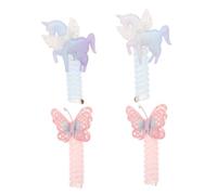 UKCOCO 4 pièces Élastiques Cheveux Spirale Lot de Cordon Téléphonique pour Filles sans Nœuds Léger et Élastique pour Coiffures Tressées et Queue de Cheval