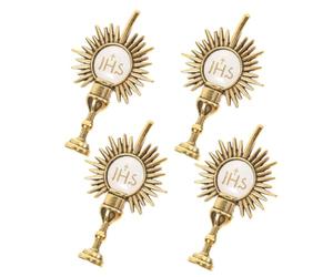 UKCOCO 4 Pièces Épinglette de Calice Sacré en Alliage de Zinc Doré, Broche Catholique Collectible et Facile à Assortir pour Usage Quotidien ou Collection Personnelle