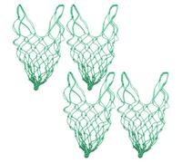 UKCOCO 4 Pièces Filet à Foin Mural Paquet à Foin pour Chevaux en Maille Nylon Vert Grosse Capacité, Poche à Légumes, pour Élevage en Ferme et Pâturage, Réduit le Gaspillage, Maintient