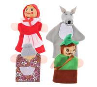 UKCOCO 4 pièces Lot de Marionnettes à Doigts Bois Animaux Jouets pour Garçon Fille et Tout Petits pour et Jouer Groupe