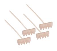 UKCOCO 4 pièces Lot de Mini Râteaux Bambou Naturel pour Jardin Zen Accessoires de Table de Sable Décoratifs Lissage et Relaxation
