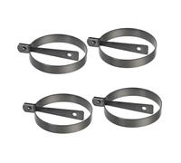 UKCOCO 4 pièces Lot de Moules à Œufs Antiadhésifs Ronds Épais pour Cuisson Œufs Au Plat et Pancakes Poignée Pliable Antidérapante Facile à Nettoyer et Conserver