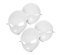 UKCOCO 4 Pièces Masques Renard à Peindre Diy Masques Visage Blanc Mat PVC et Confortable pour Cosplay Halloween et Masquées Adultes
