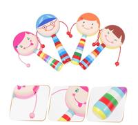 UKCOCO 4 pièces Montessori Bois pour Garçon Fille Hochet Tambour à Secouer Mixte Instrument Éducatif et Écologique pour Éveil et Sens Du Rythme des Garçon Fille