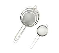 UKCOCO 4 pièces Passoire à Huile Acier Inoxydable avec Tamis Fin et Manche Long Filtre Alimentaire pour Cuisine Tamisage Huile et Aliments Chauds Nettoyage Facile et Rangement Mural