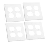 UKCOCO 4 Pièces Plaques Murales Électriques Voies Blanches Résistantes Aux Chocs Finition Décoloration Couverture de Prise avec Installation Facile et Vis