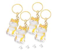 UKCOCO 4 Pièces Porte Clés Mémoire Chien avec Boîte Transparente pour Stockage Poils Animaux Accessoire Commémoratif Portable et Organisé Pendentif Souvenir Pratique et