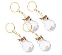 UKCOCO 4 Pièces Porte Clés Souvenir Poils Chien Transparent Boîte Commémorative Pratique et Décorative pour Mémoire Charme Porte pour Propriétaires Danimaux