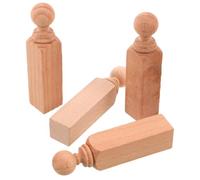 UKCOCO 4 Pièces Poteaux de Balustrade en Bois Brut 9,5cm | Finition Non Peinte, Surfaces Lisses, Installation Simple, Entretien Facile, Style Moderne Classique, Beige