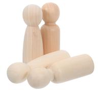 UKCOCO 4 pièces Poupées Bois à Peindre Figurines Bois Brut pour Loisirs Créatifs Jouets DIY pour Garçon Fille Poupées à Broche Non Terminées Projets Artistiques et Décoration