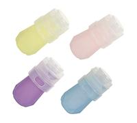 UKCOCO 4 pièces Set de Bouteilles Rechargeables Silicone pour Lotion et Shampoing Étanches et Portables pour Voyage Kit de Distribution Pratique Format Petit Couleurs Variées Jaune Bleu
