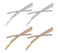 UKCOCO 4 pièces X-shaped Rhinestone Hair Clips Metal Hairpins For Women And Lightweight Secure Clamping Accessories For All Hair Types And