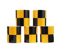 UKCOCO 4 Rouleaux Ruban Réfléchissant Autocollant pour Voiture en Pvc Noir, Adhésif Puissant, Sécurité Domestique et Situations D'urgence