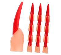 UKCOCO 40 Faux Doigts Halloween Rouges Longs Ongles Accessoires Cosplay et Tours de Magie Bouts de Doigts Effrayants 4 Paquets de 10 Pièces pour Déguisement et Fête