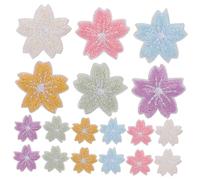 UKCOCO 48 Pièces Floral Embroidery Stickers Set Self-adhesive Cherry Blossom Patches For DIY Crafts Scrapbooking And Clothing Decoration Portable Small Flower Applique Kit